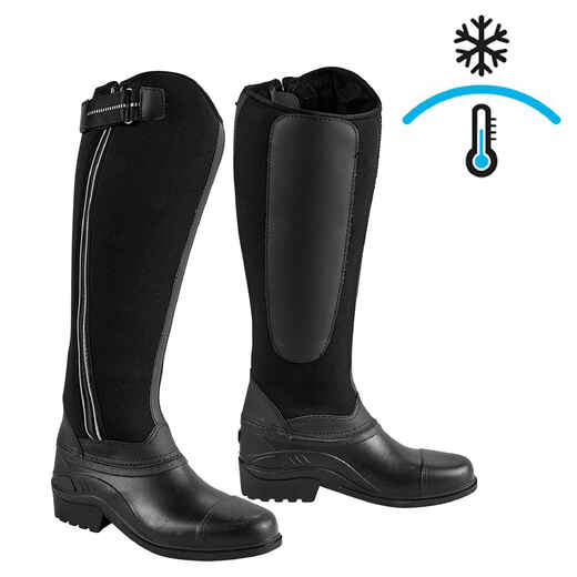 
      Adult Horse Riding Warm Neoprene Long Boots - Black
  