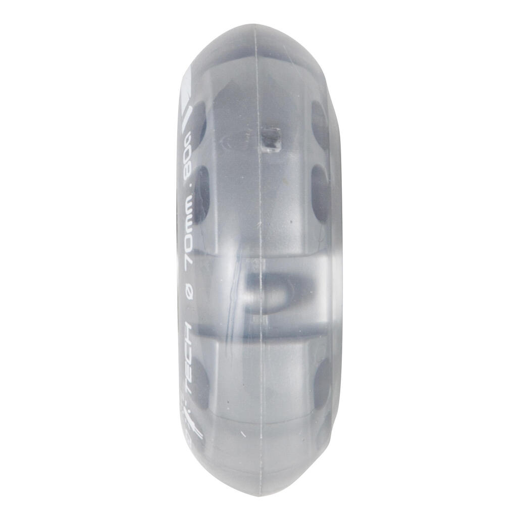 2 ruedas luminosas con rodamientos patín en línea niños 70 mm 82A para FIT3