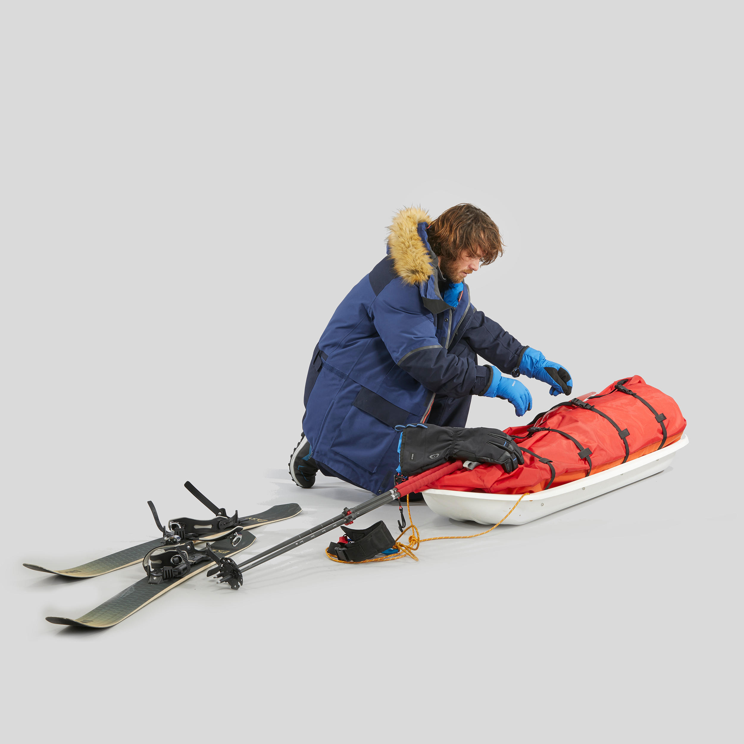 Waterproof extra-warm Arctic 900 trekking parka jacket Blue 28/28