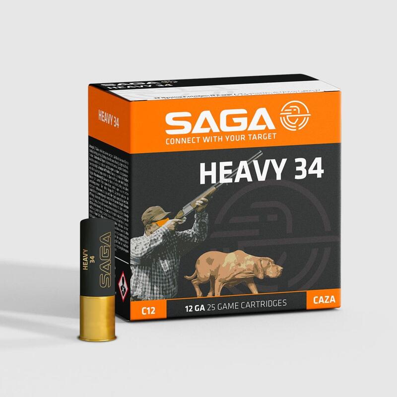 Cartucho Caza SAGA HEAVY 34G/09 Calibre 12/70 x 25