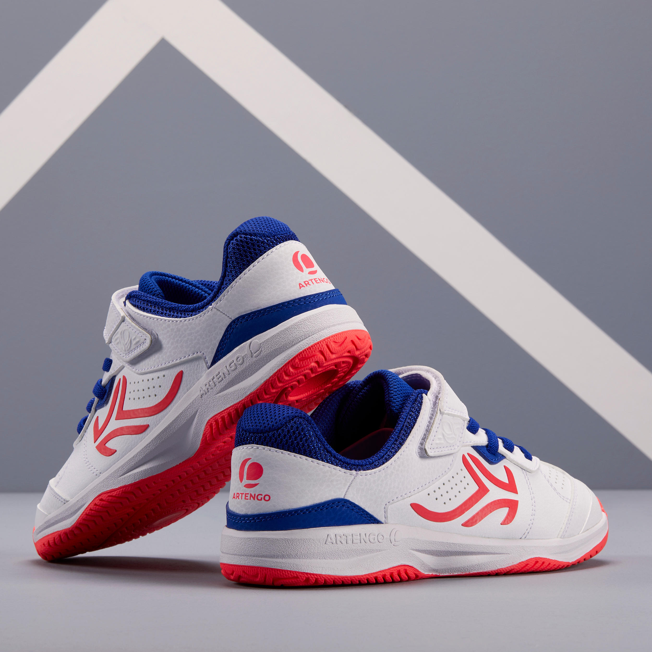 TS160 Kids' Tennis Shoes - White/Pink 8/9
