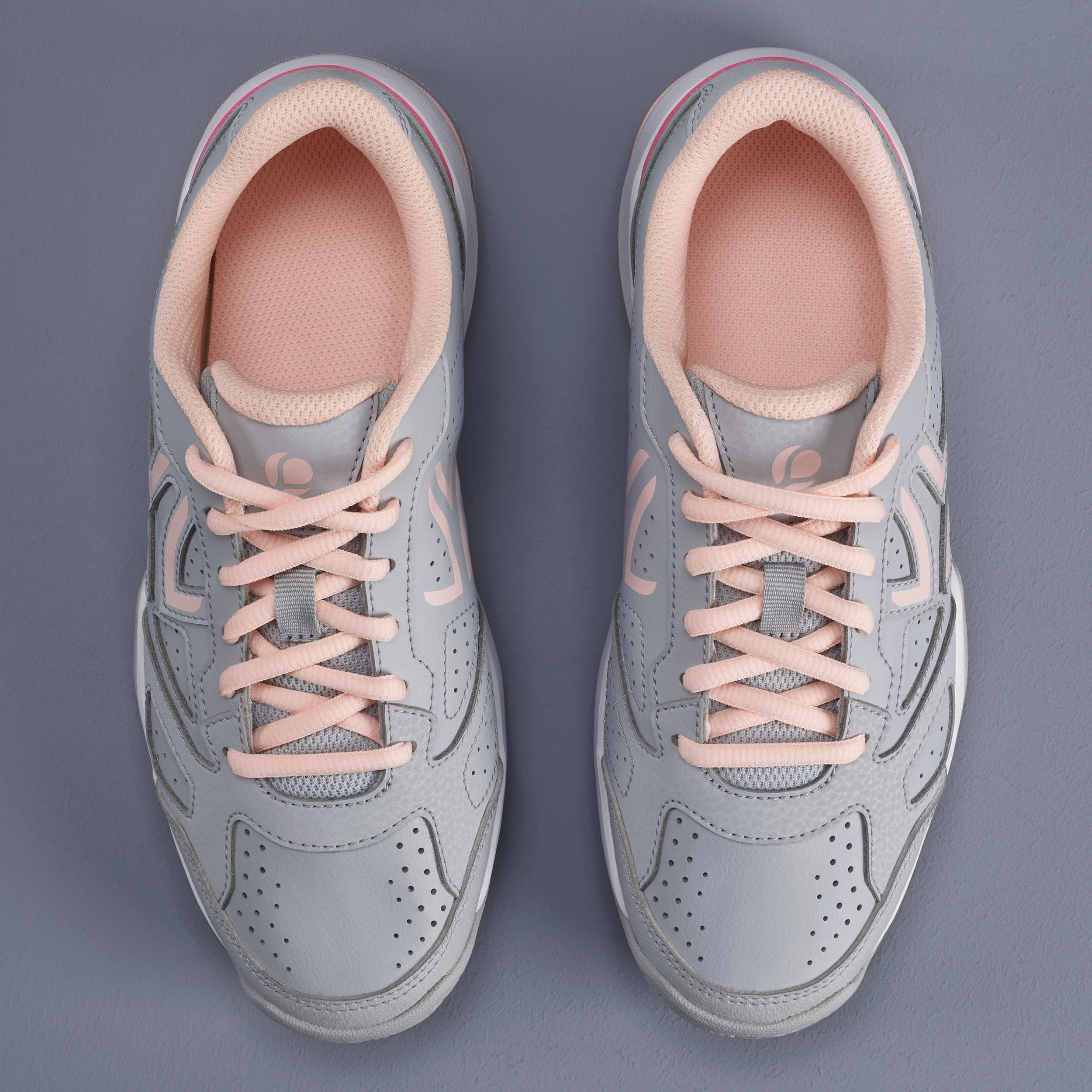TS530 Kids' Tennis Shoes - Grey/Pink 9/9