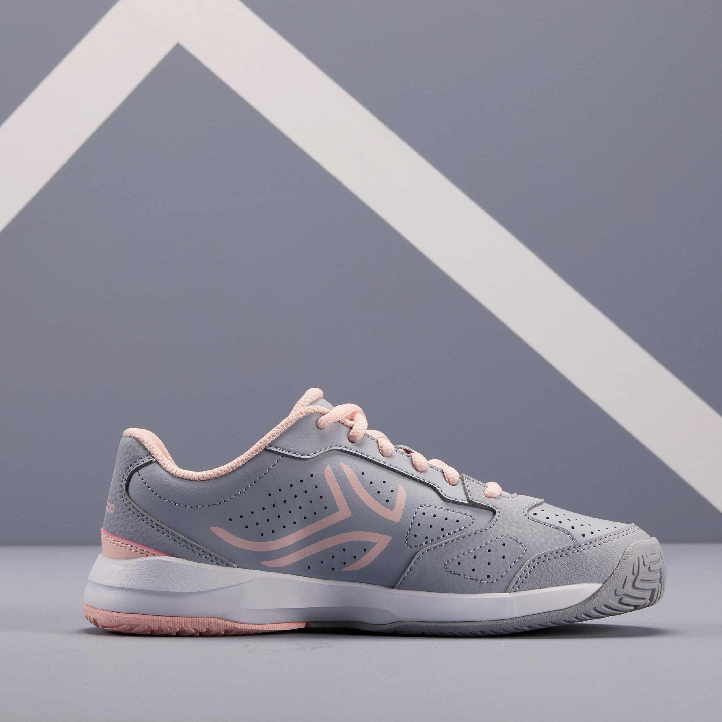 TS530 Kids' Tennis Shoes - Grey/Pink 2/9