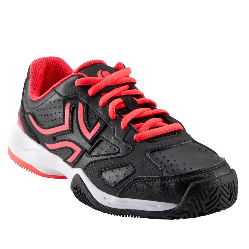 TS530 Kids' Tennis Shoes Black/Pink Decathlon