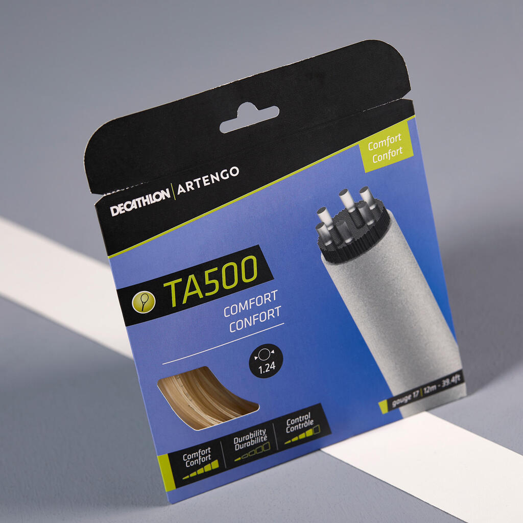 Tenisový výplet TA 500 Comfort z multivlákna 1,24 mm hnedý