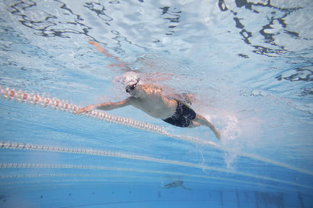 JAMMER DE NATATION GARÇON - FIRST -  BLEU CADRO VERT