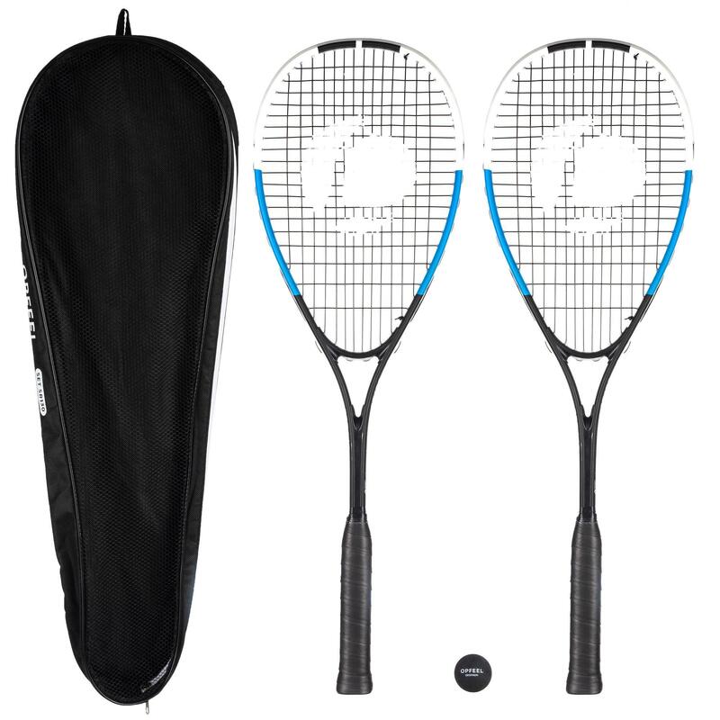 SET DE SQUASH SR130 COMPOSE DE 2 RAQUETTES SR 130  ET 1 BALLE SB560 POINT ROUGE