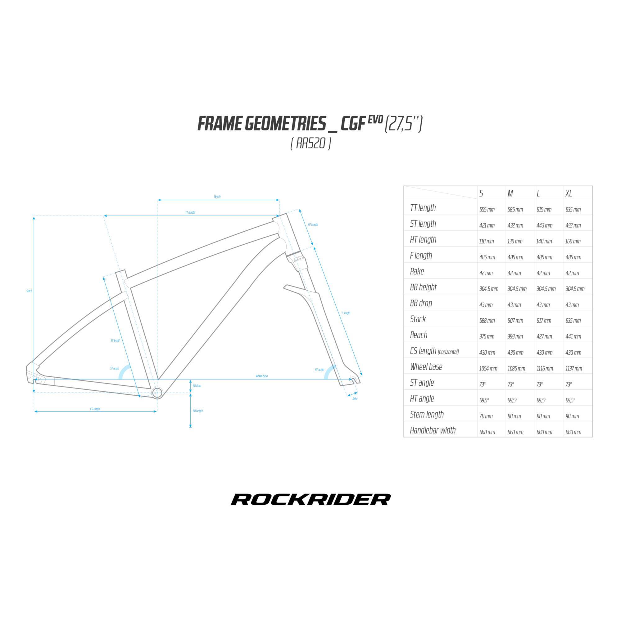 Telaio MTB ROCKRIDER ST 520 nero 27.5\