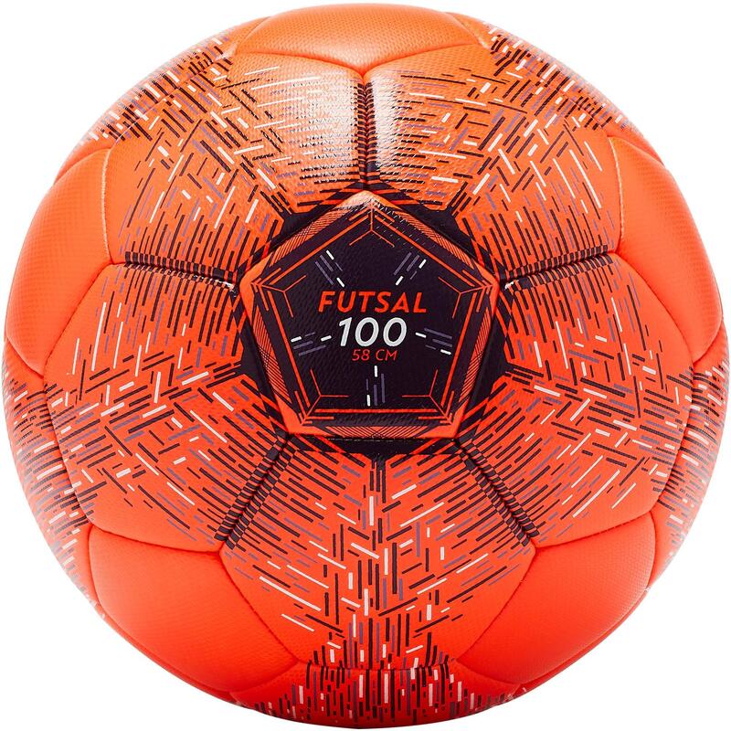 Zaalvoetbal FS100 maat 3 oranje/rood