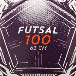 Futsalboll 100 hybrid 63 cm vit