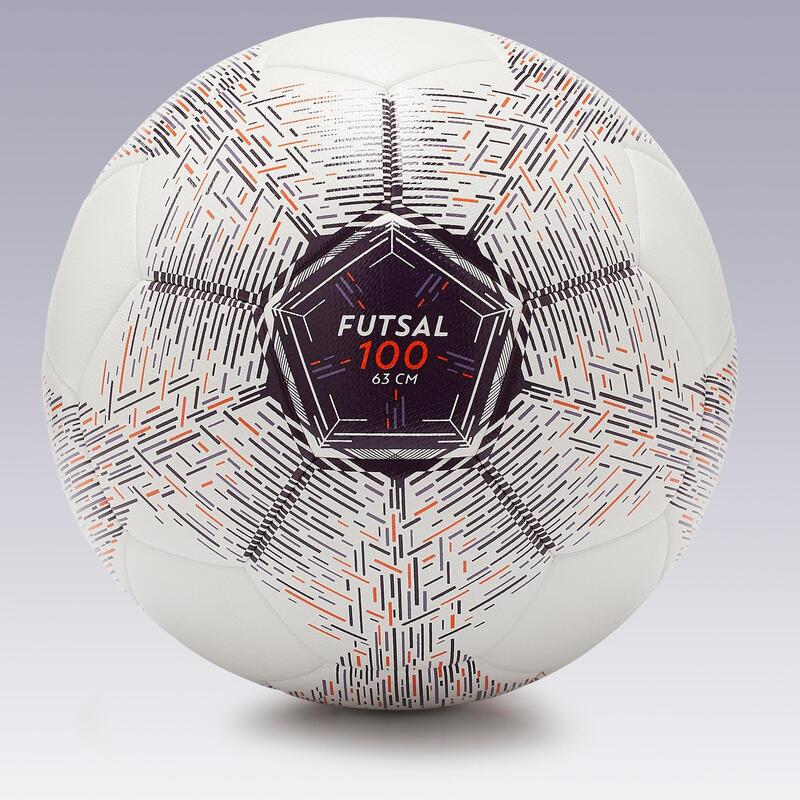 Bola de Futsal 100 Híbrida 63 cm Branco