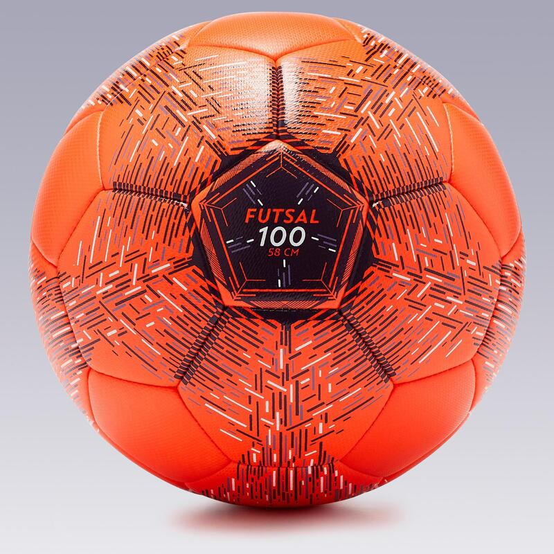 Zaalvoetbal FS100 maat 3 oranje/rood