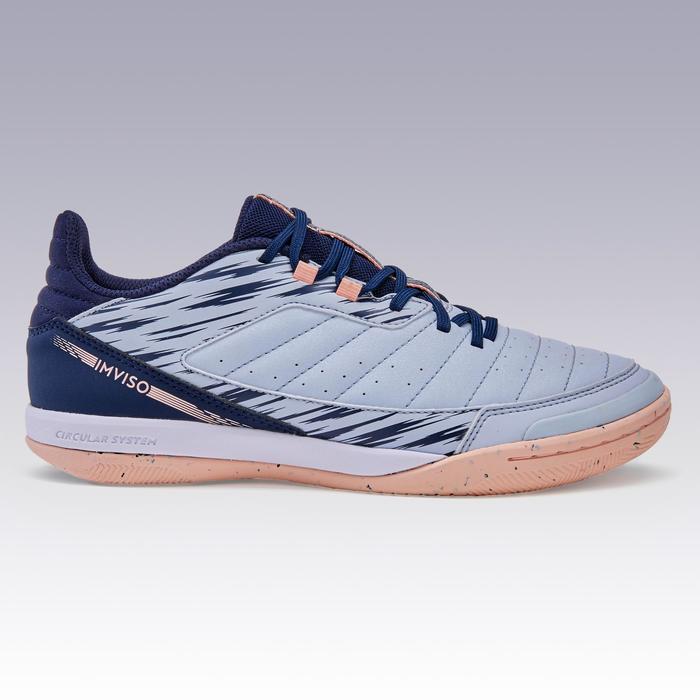 Chaussures de futsal femme Eskudo 500 grises et rose Imviso Decathlon