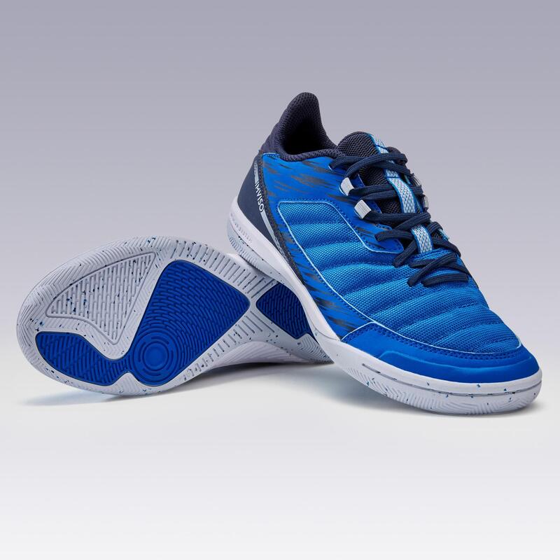 Eskudo 500 Women's Futsal Fabric Trainers - Blue/Grey
