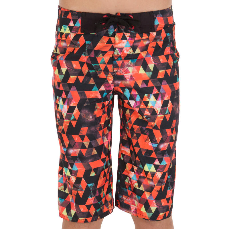 Short de bain Boardshort long garçon Olatu Trip rouge