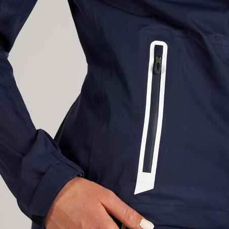 Women's golf waterproof rain jacket - RW500 navy blue