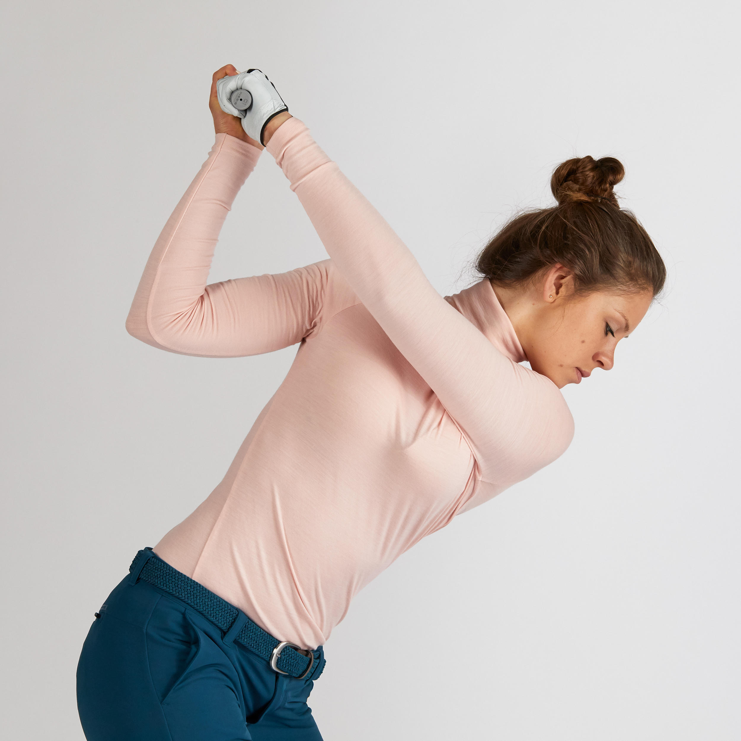 JERSEY DE CUELLO VUELTO GOLF MUJER TIEMPO FRÍO ROSA 2/10