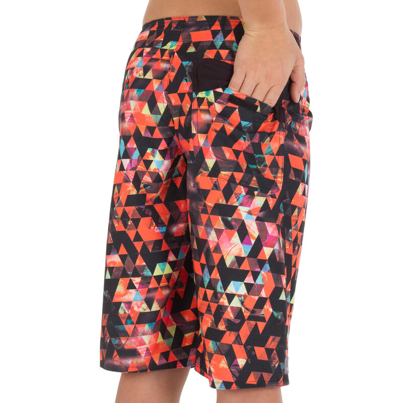 Short de bain Boardshort long garçon Olatu Trip rouge