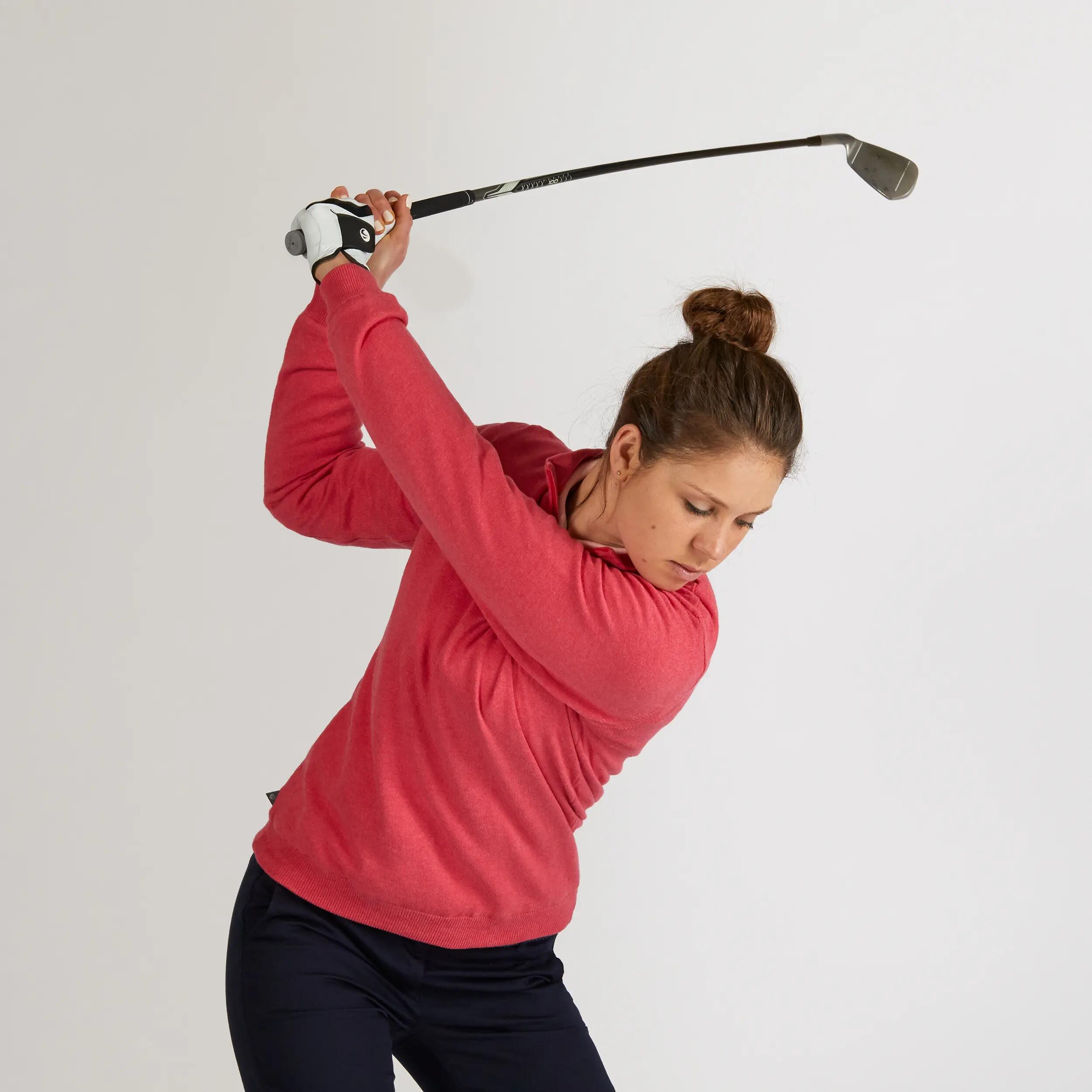 MOTTLED STRAWBERRY PINK WOMEN’S MILD WEATHER WINDPROOF GOLF PULLOVER 4/9