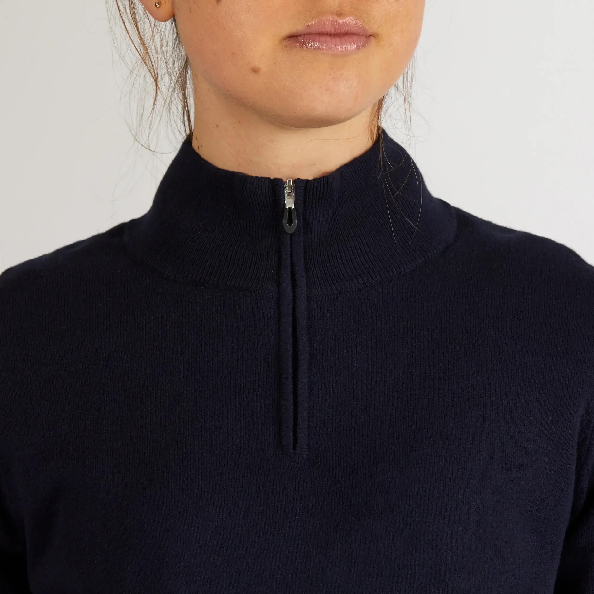 SUÉTER CORTAVIENTO DE GOLF PARA MUJER CLIMA CÁLIDO AZUL MARINO 8/10