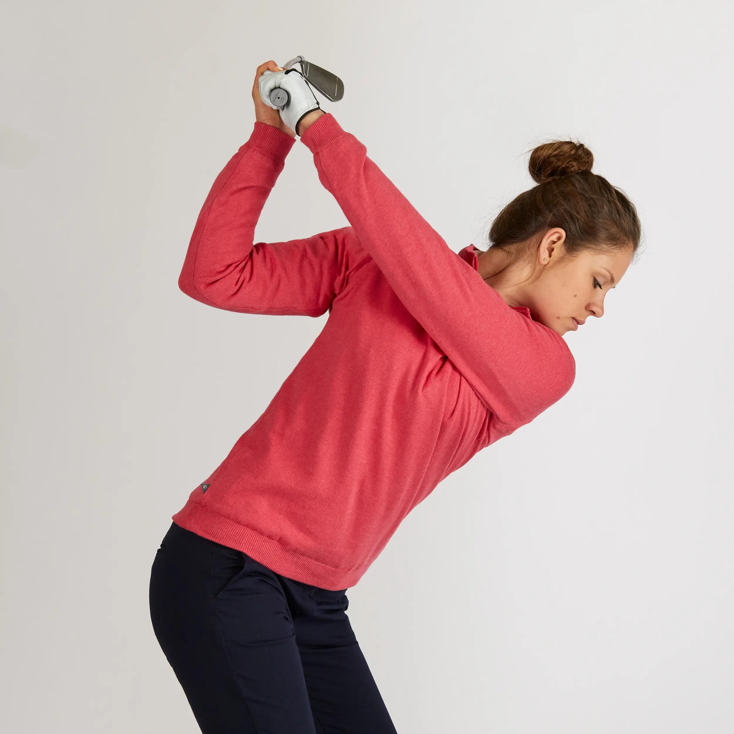 MOTTLED STRAWBERRY PINK WOMEN’S MILD WEATHER WINDPROOF GOLF PULLOVER 2/9