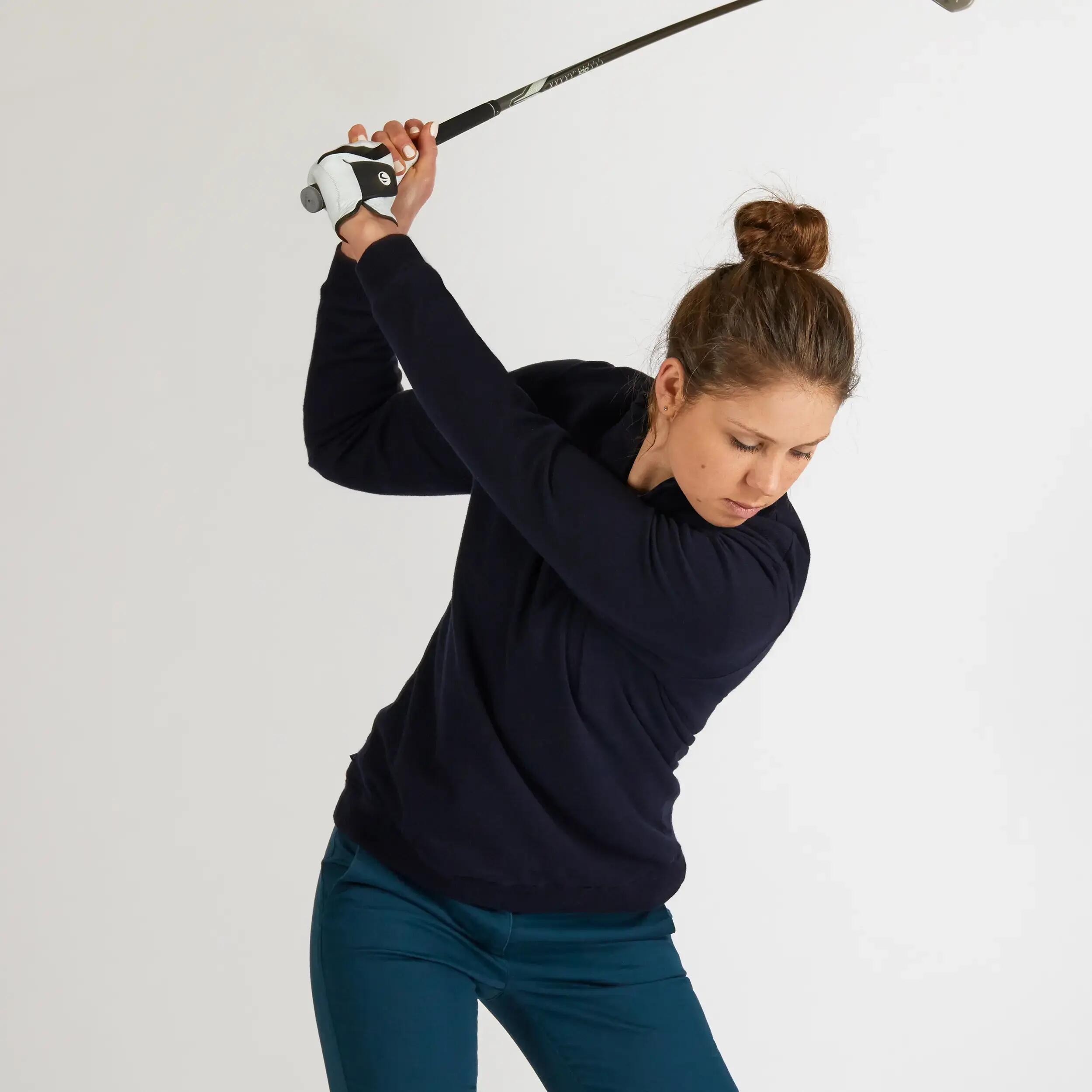 SUÉTER CORTAVIENTO DE GOLF PARA MUJER CLIMA CÁLIDO AZUL MARINO 3/10