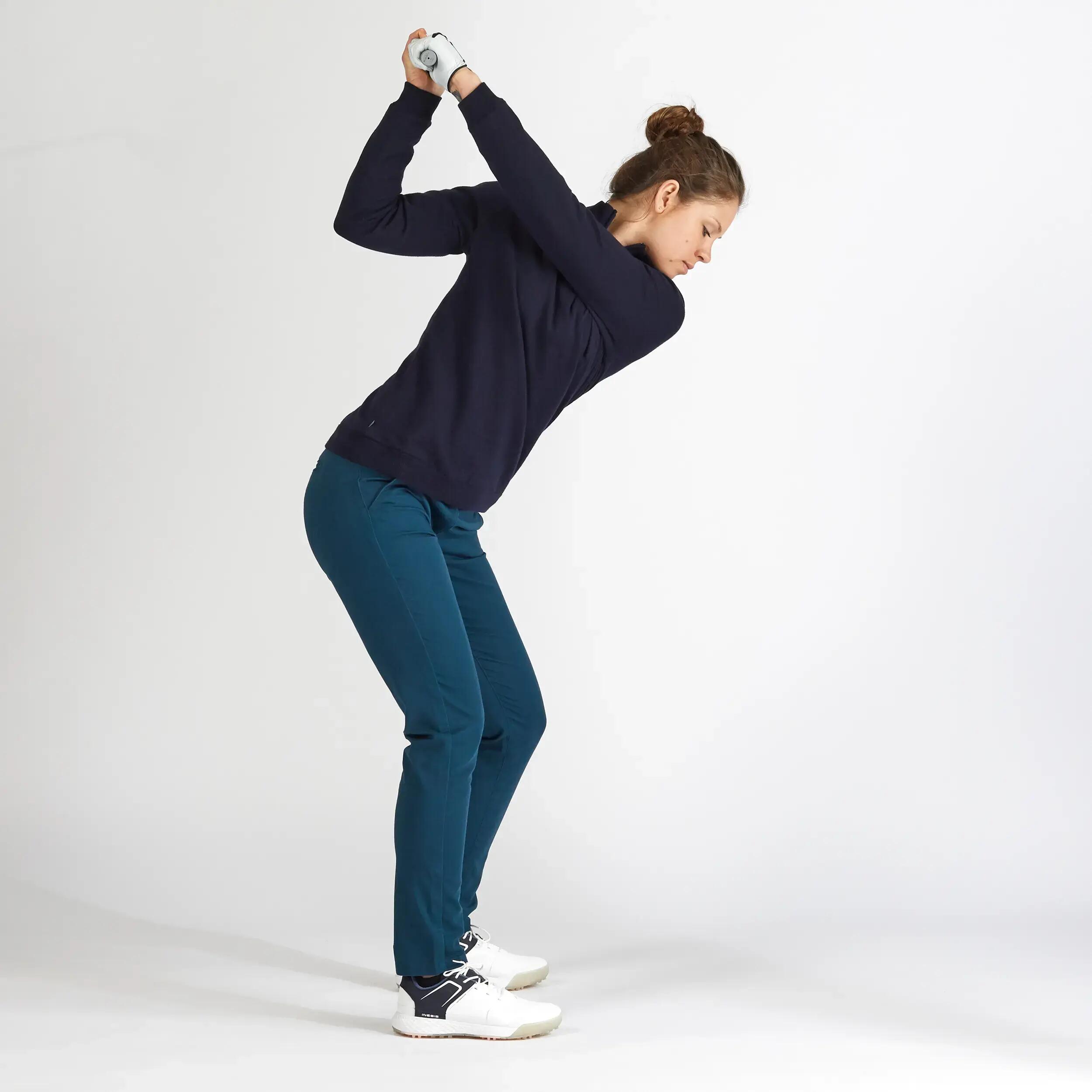SUÉTER CORTAVIENTO DE GOLF PARA MUJER CLIMA CÁLIDO AZUL MARINO 7/10