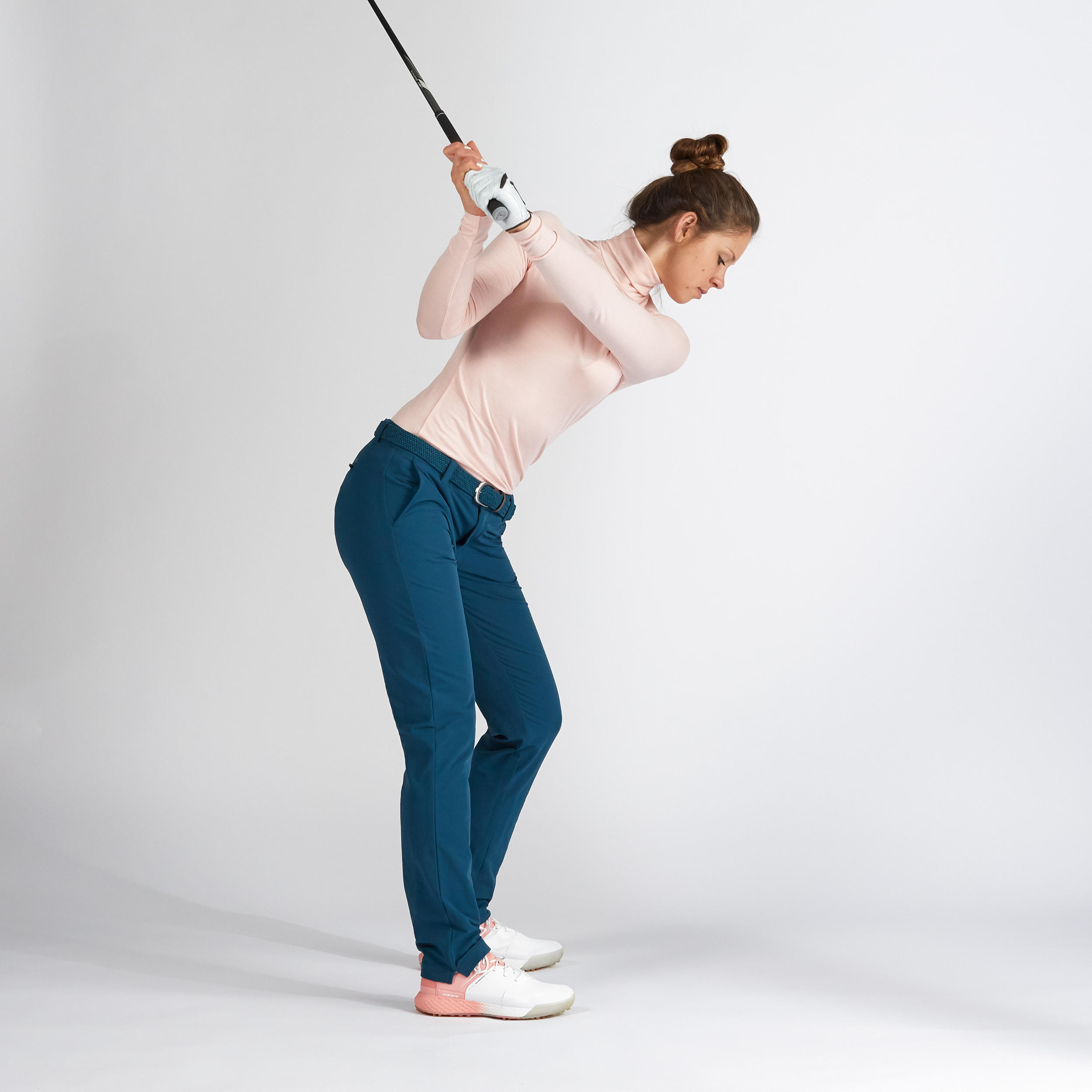 JERSEY DE CUELLO VUELTO GOLF MUJER TIEMPO FRÍO ROSA 7/10