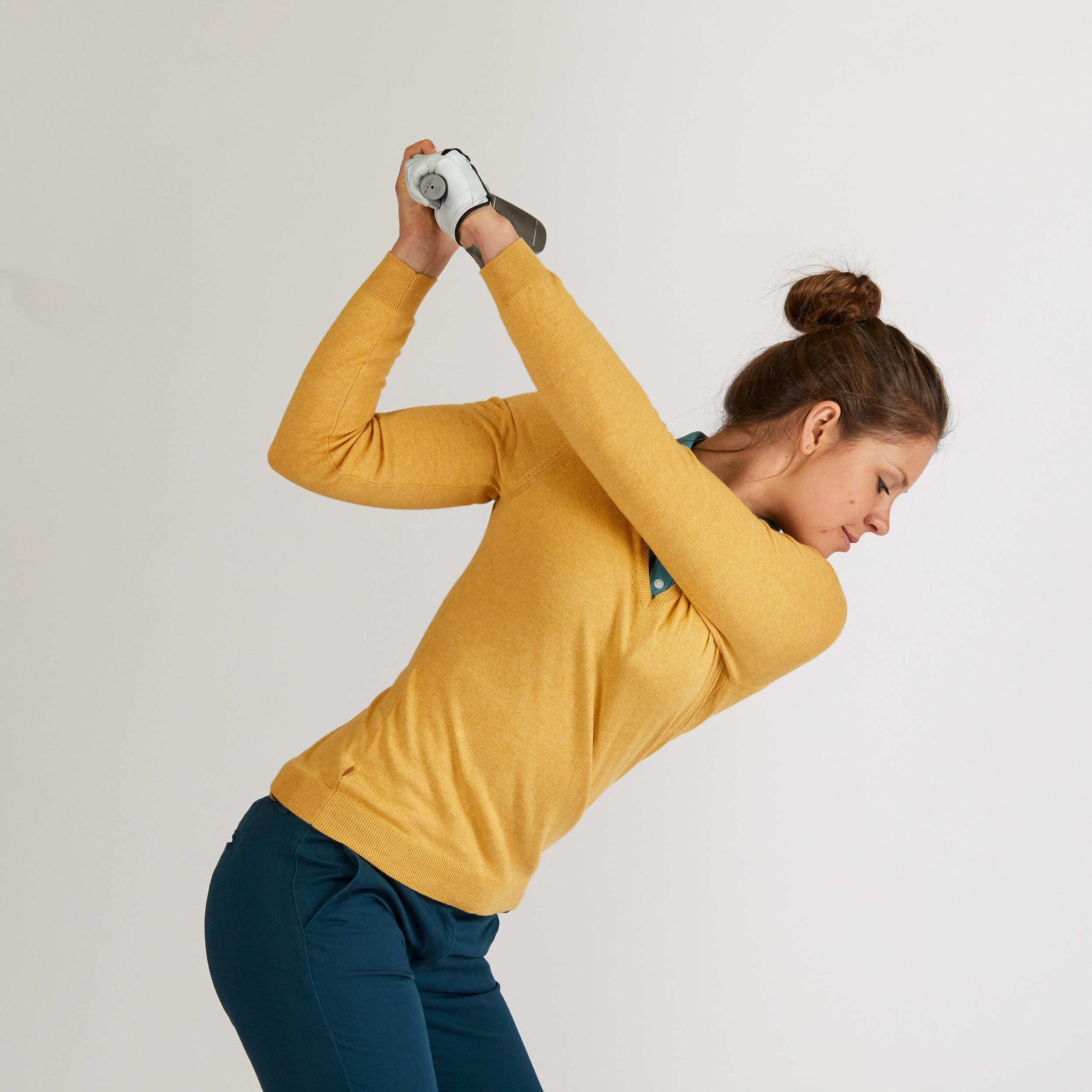 PULL DE GOLF FEMME JAUNE Decathlon