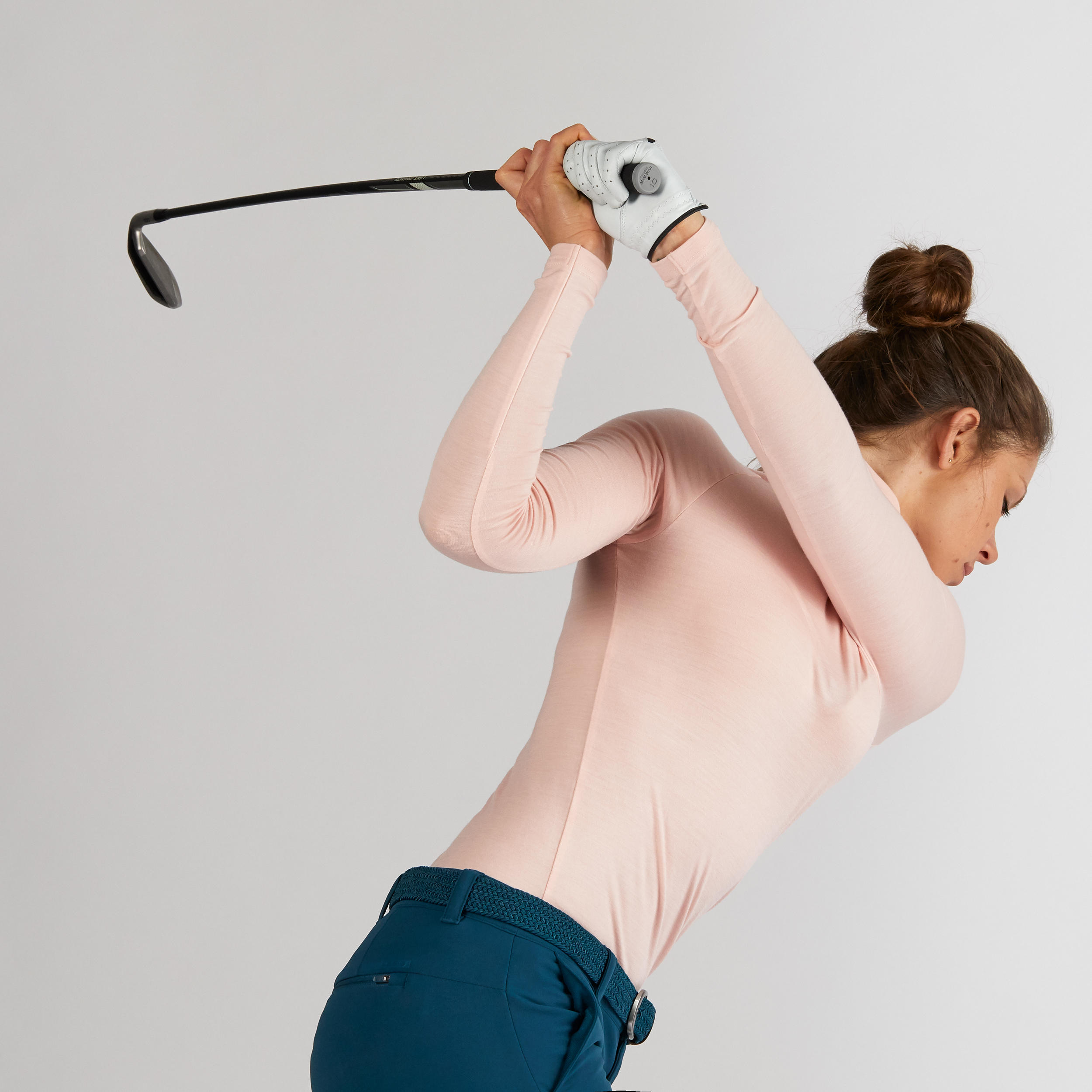 JERSEY DE CUELLO VUELTO GOLF MUJER TIEMPO FRÍO ROSA 6/10