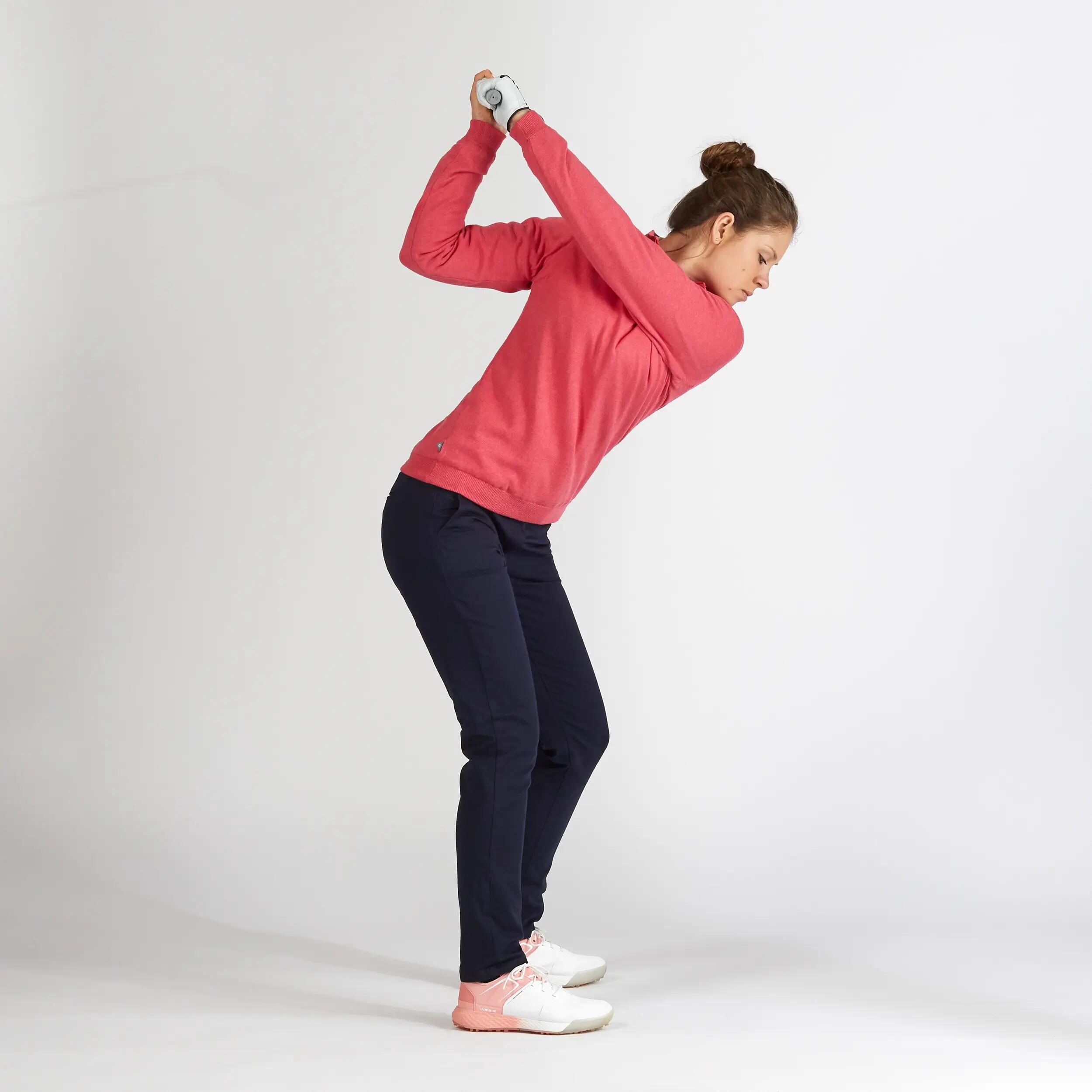 MOTTLED STRAWBERRY PINK WOMEN’S MILD WEATHER WINDPROOF GOLF PULLOVER 7/9