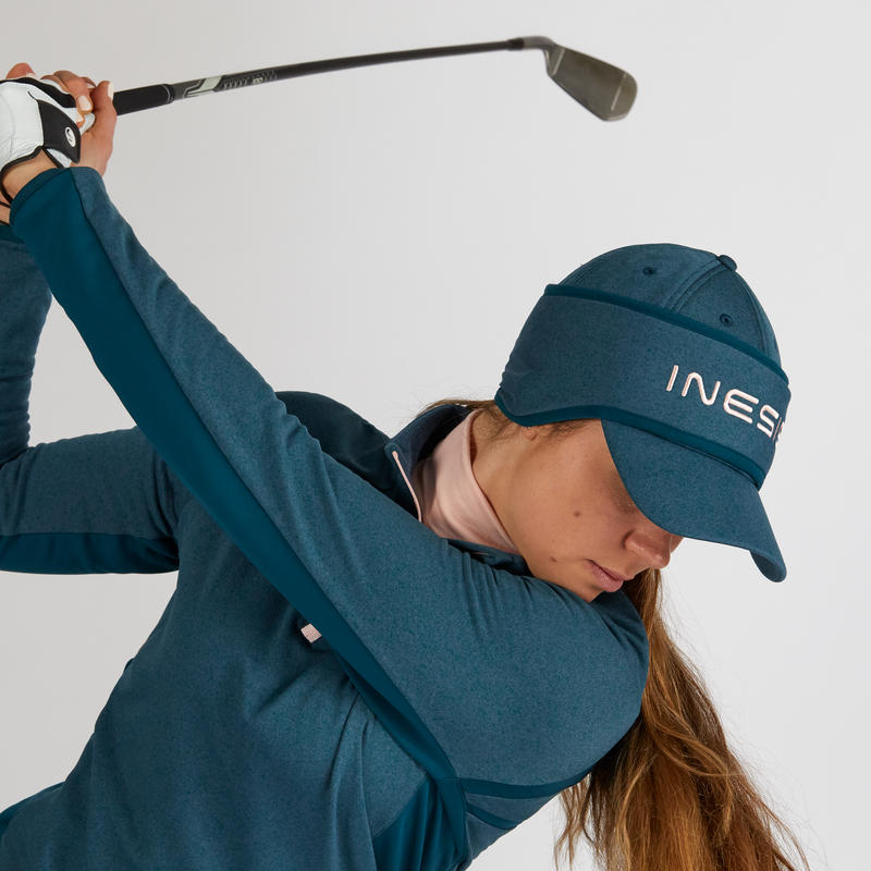 WOMEN'S COLDWEATHER GOLF HEADBAND CAP DARK GREEN Decathlon