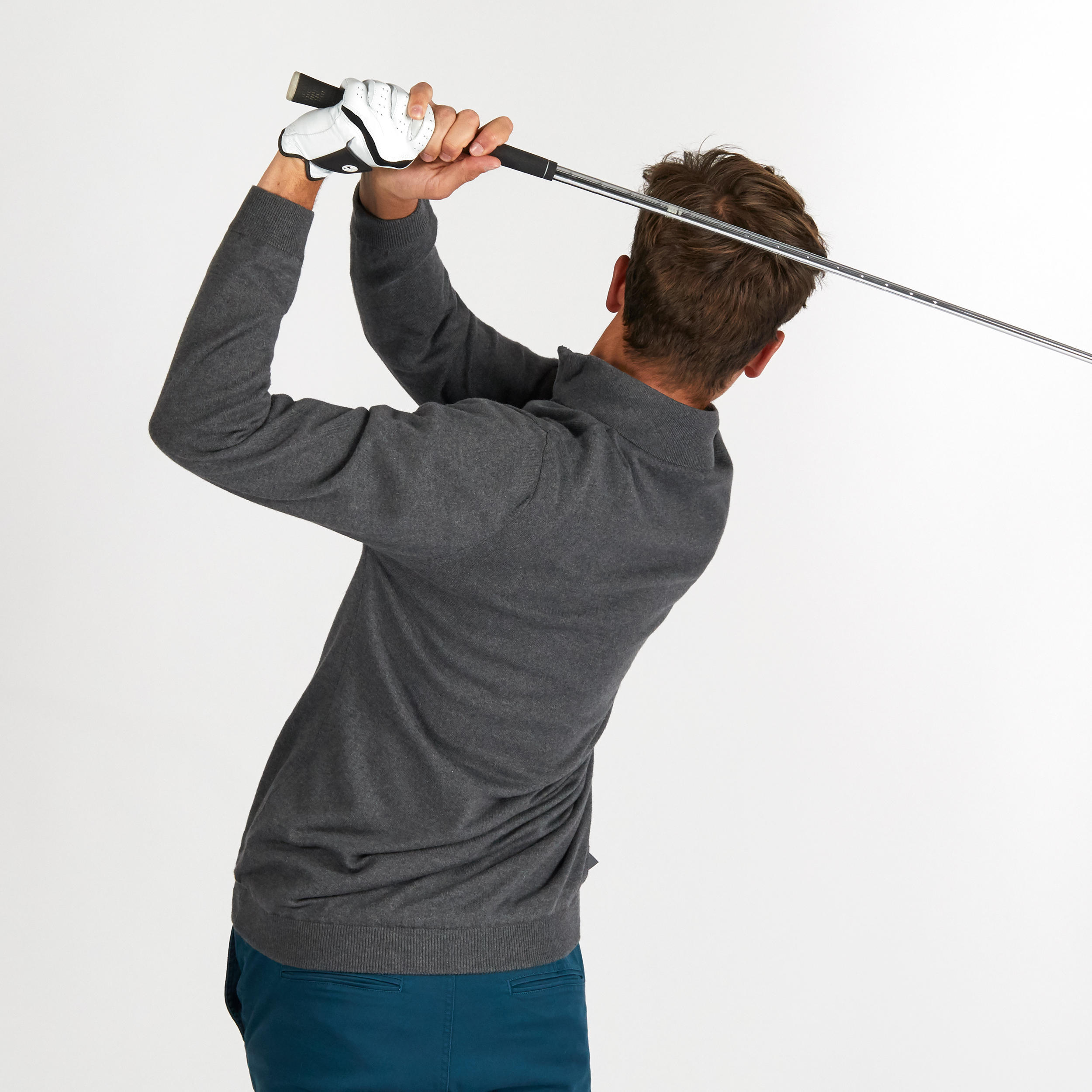 Men's golf windproof pullover MW500 dark grey 3/10