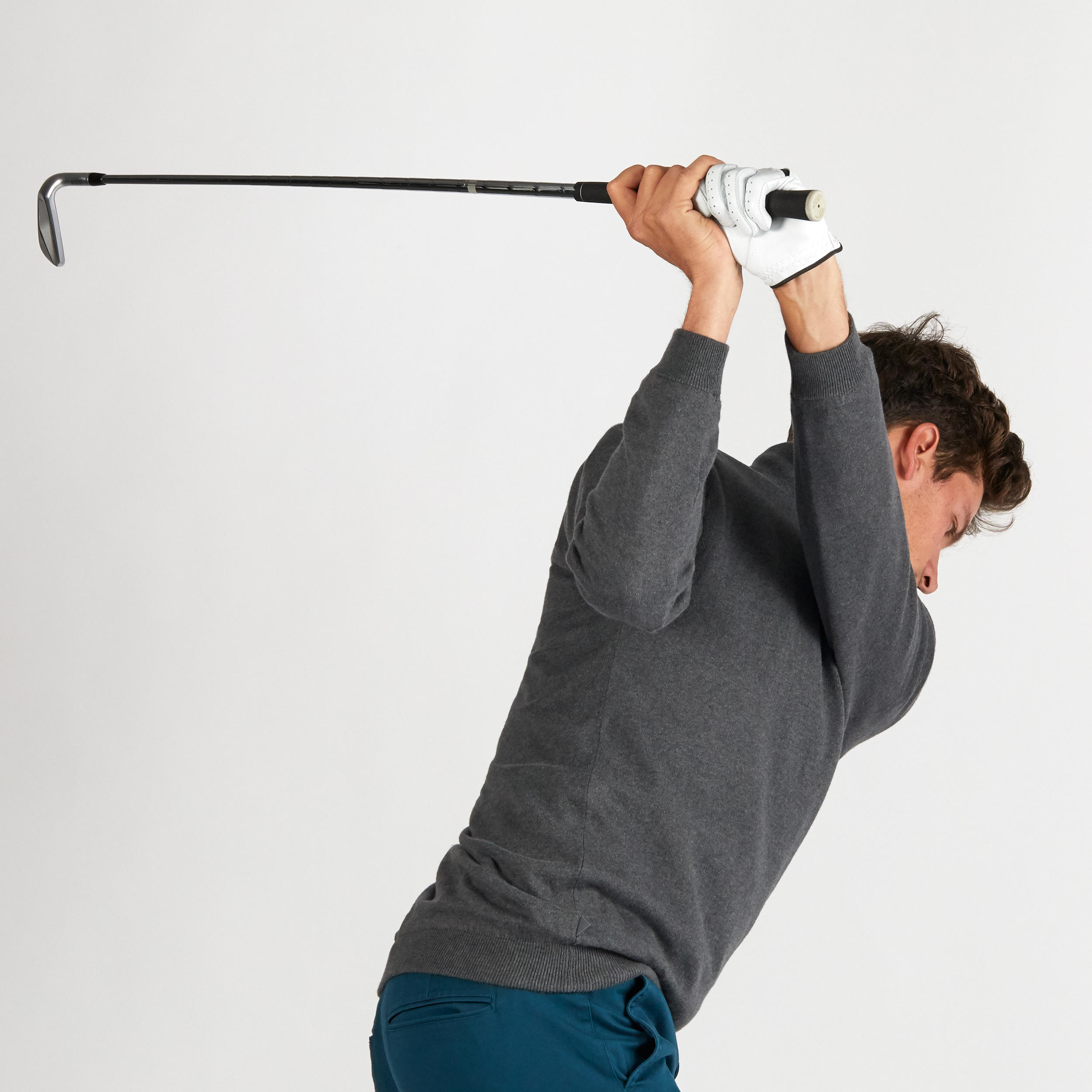 Men's golf windproof pullover MW500 dark grey 6/10