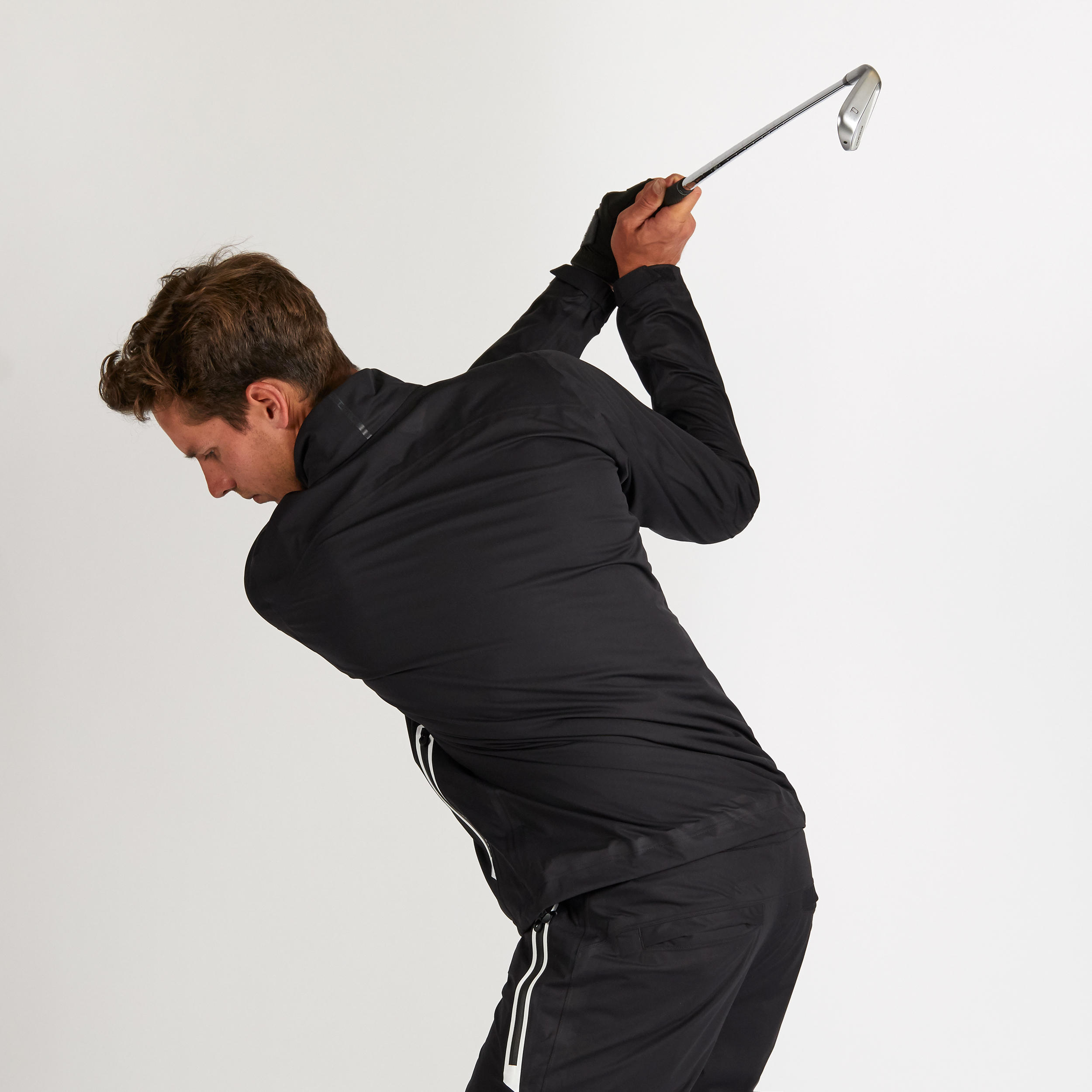 Men s Golf Waterproof Rain Jacket RW500 Black Decathlon