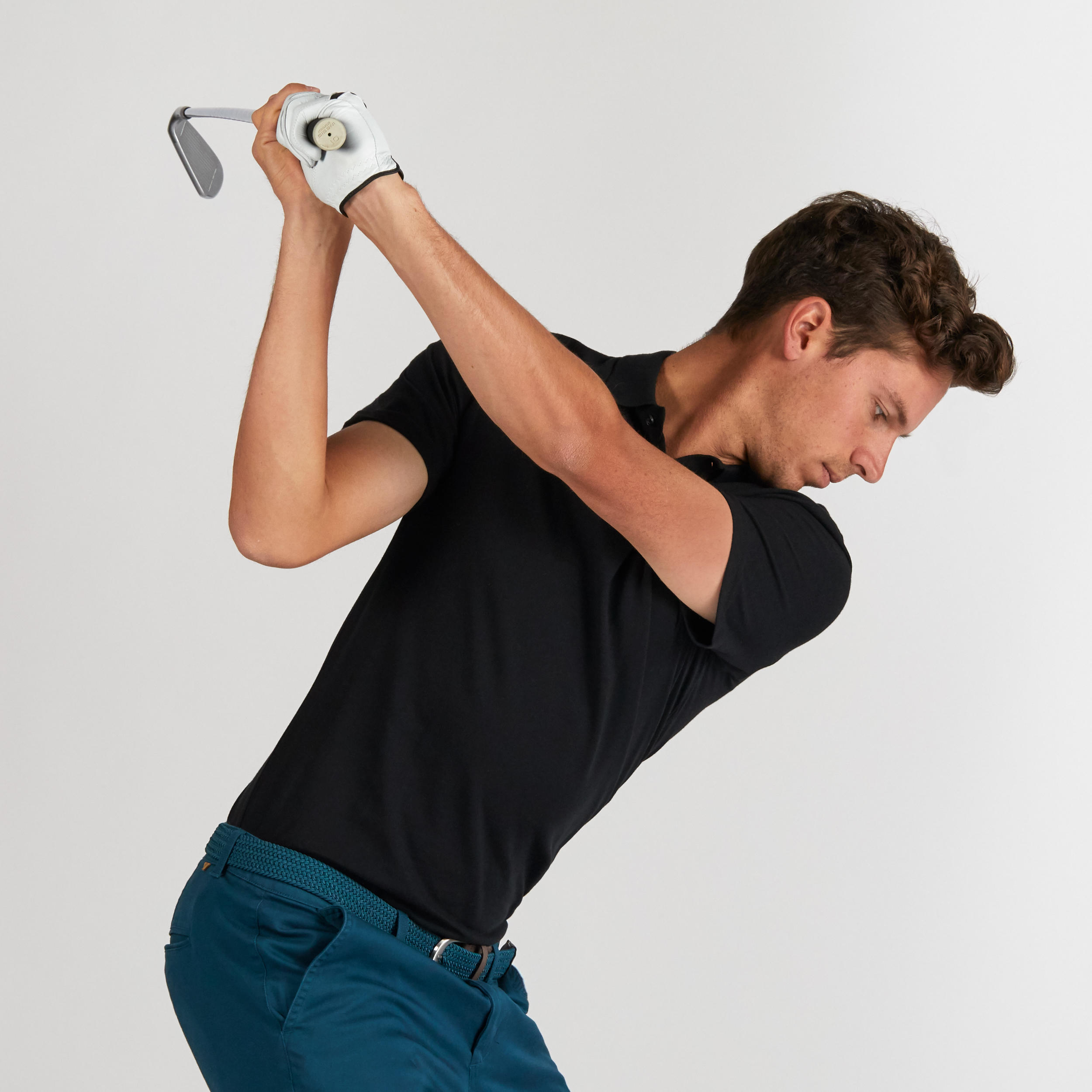 Polo de golf manches courtes homme MW500 noir 26/63