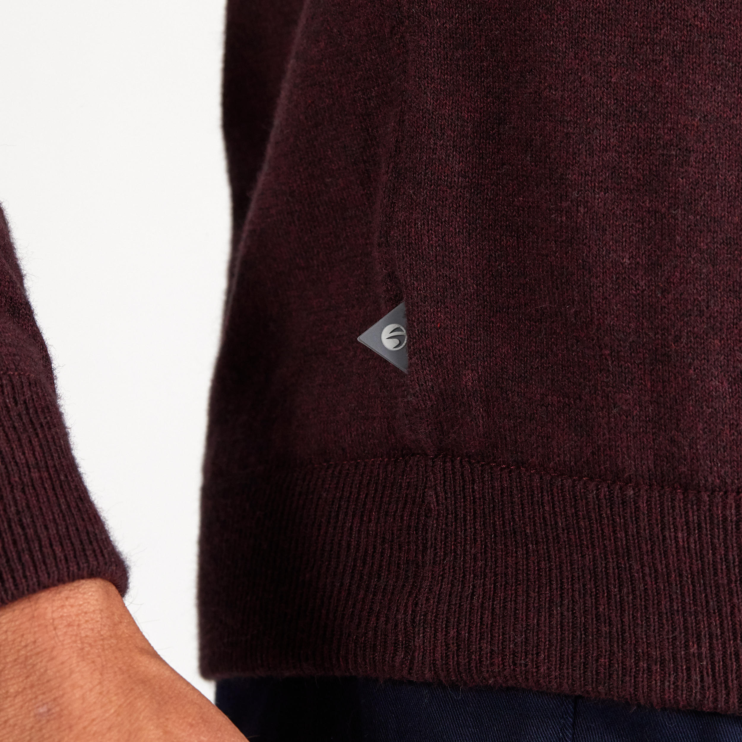 MOTTLED BURGUNDY MEN’S MILD WEATHER WINDPROOF GOLF PULLOVER 9/9