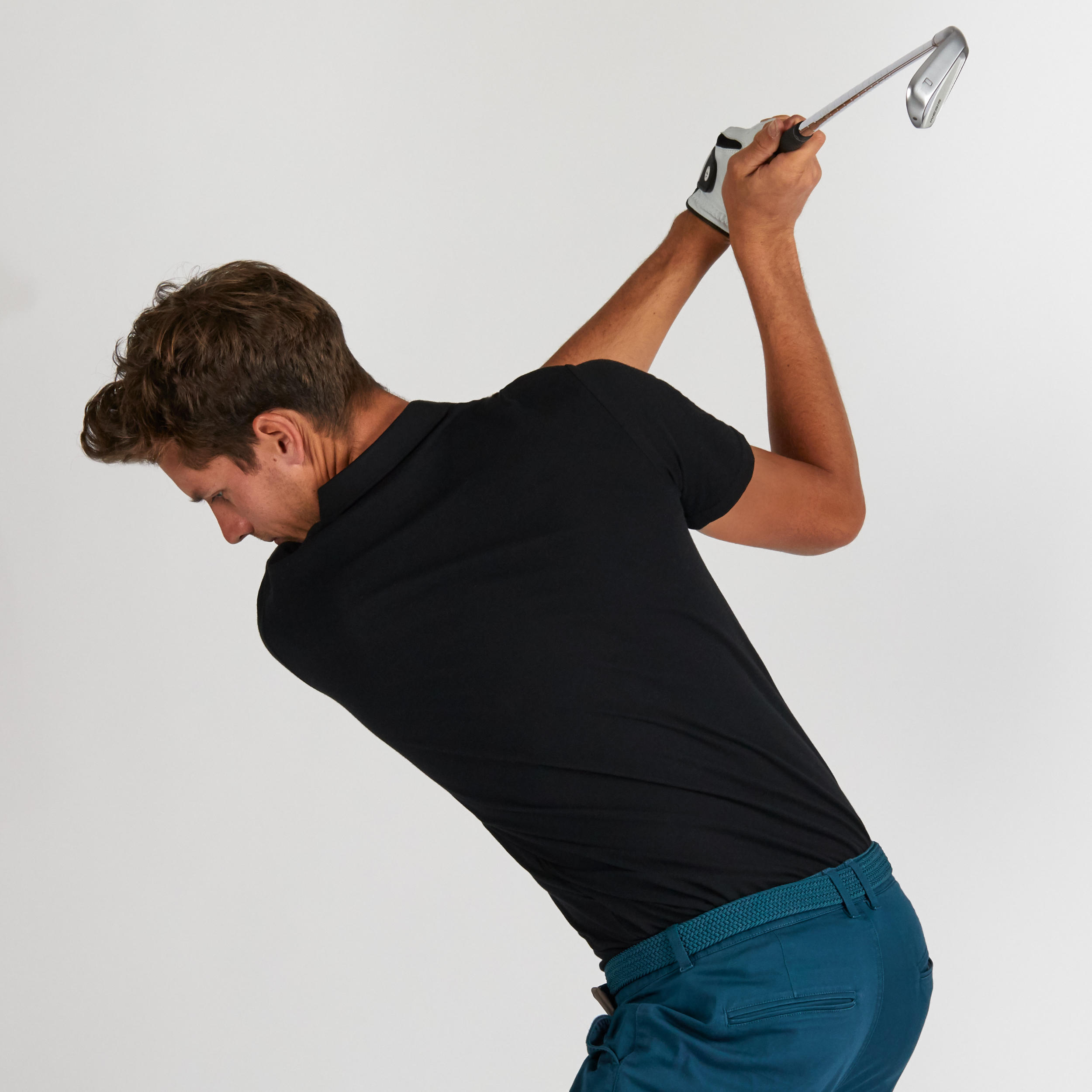 Polo de golf manches courtes homme MW500 noir 24/63