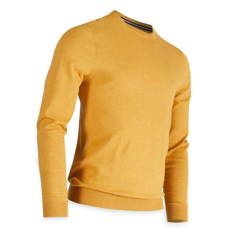 MENS MILD WEATHER GOLF CLOTHING Golf - Men's Pullover - Yellow INESIS - Golf Clothing