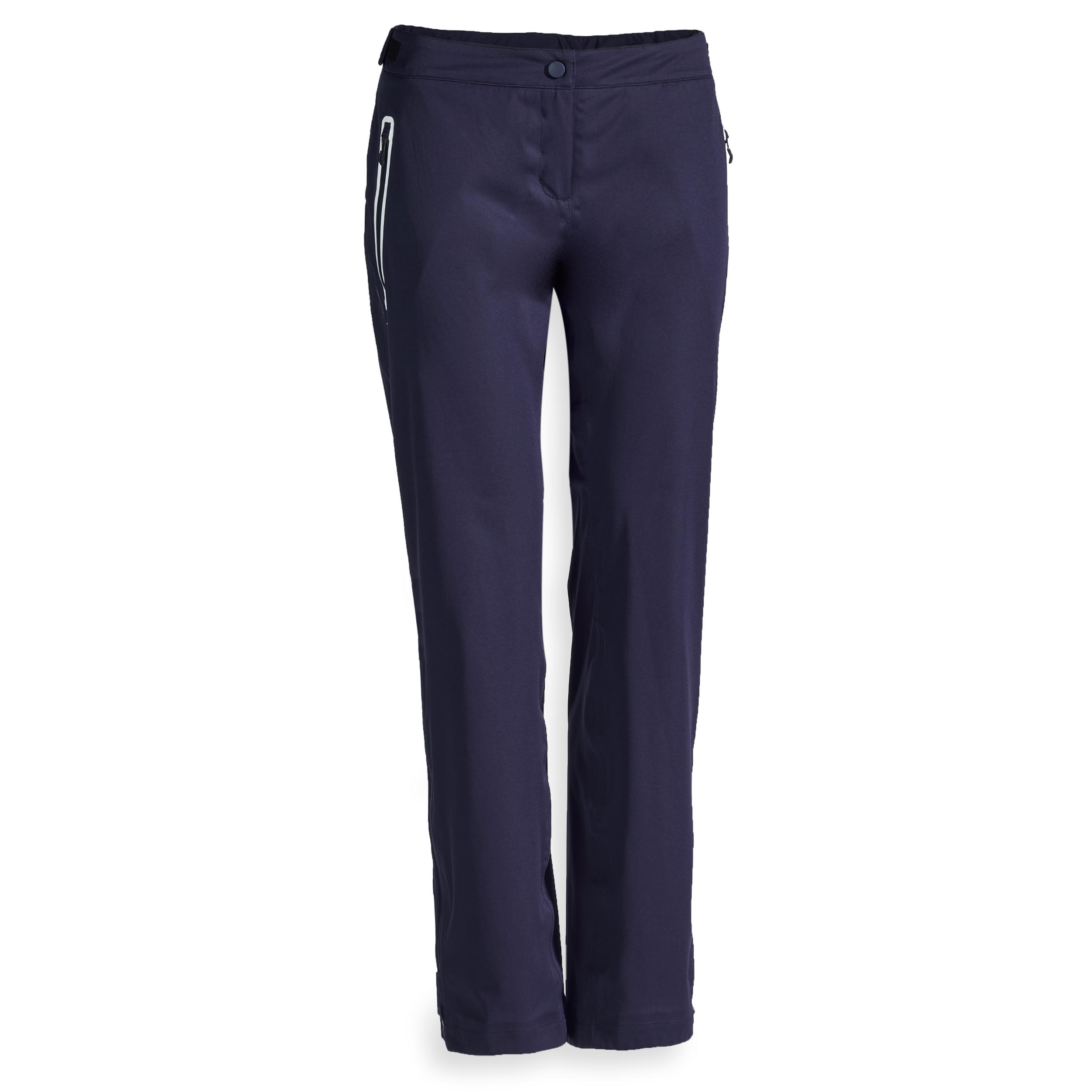 Women's Golf Waterproof Rain Trousers Navy Blue Inesis Decathlon