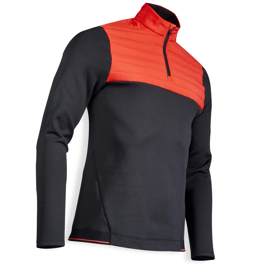 MEN'S GOLF COLD WEATHER FLEECE SWEATSHIRT - BLACK AND RED