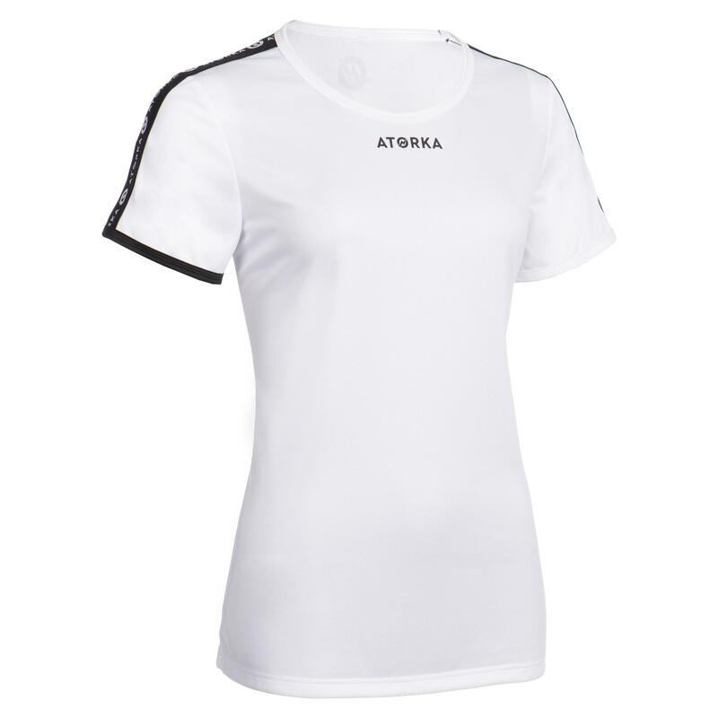Maillot manches courtes de handball femme H100C blanc