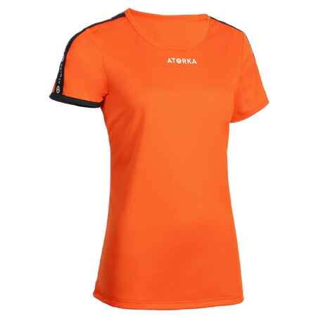 Oranžna ženska majica s kratkimi rokavi H100C