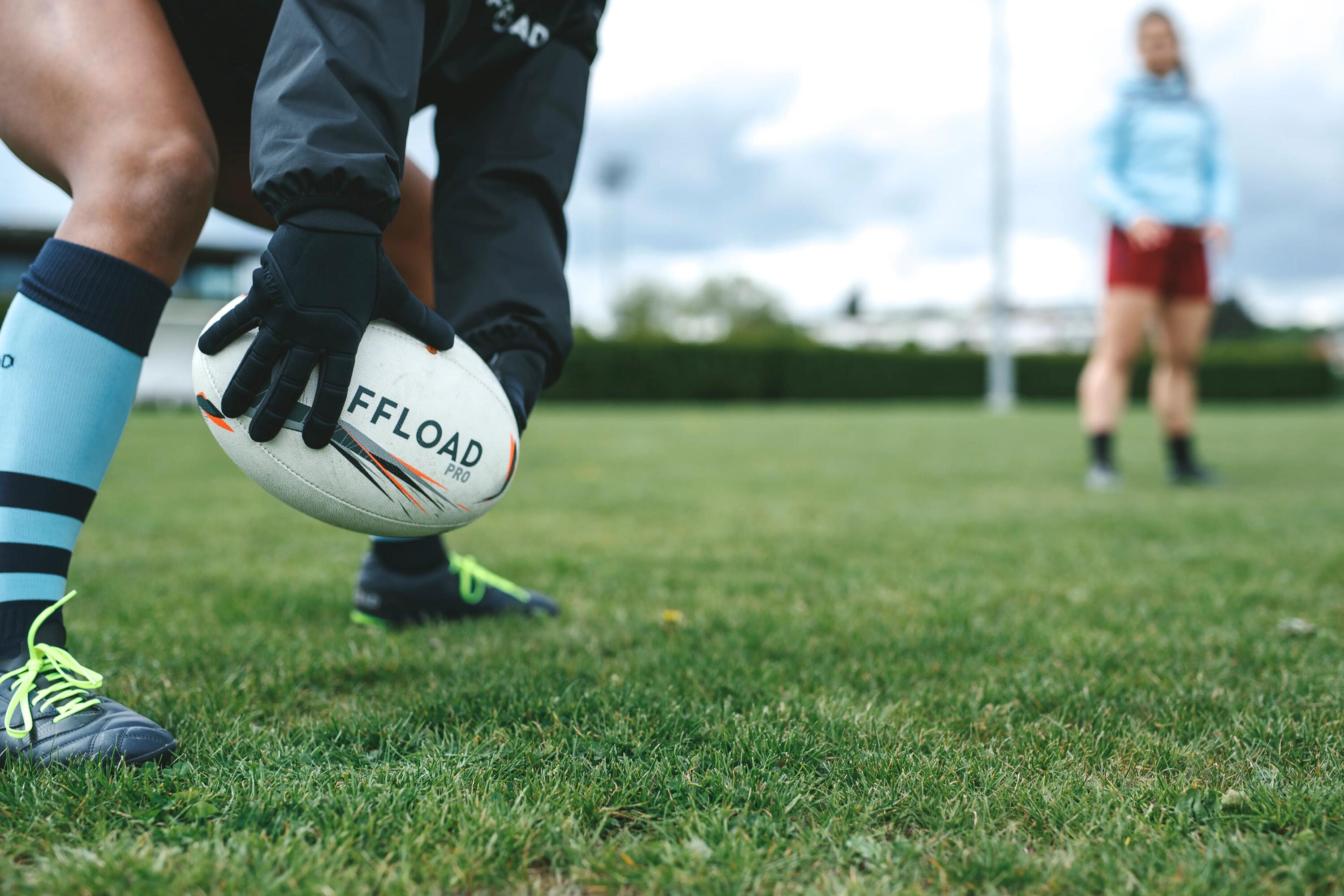 Women's Knee-Length Rugby Socks R500 - Blue 7/10