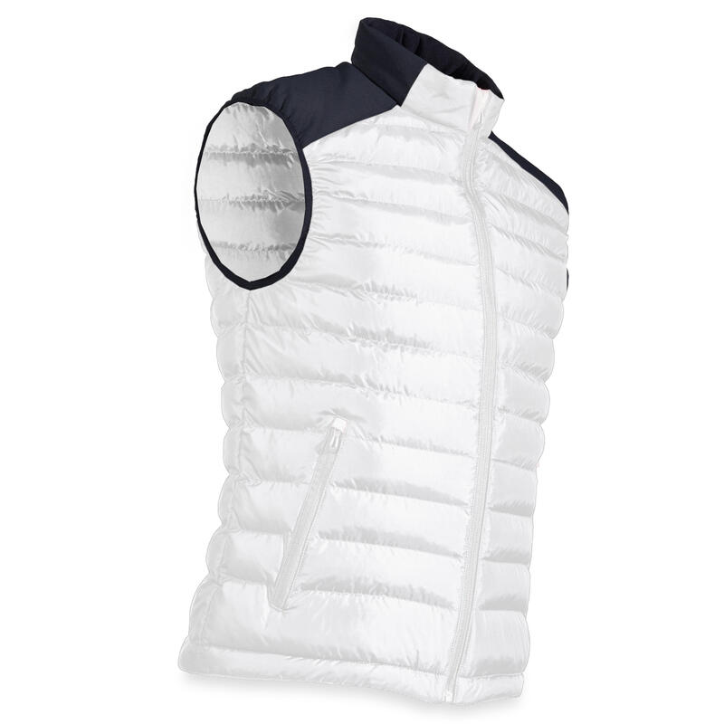 MEN'S COLD WEATHER SLEEVELESS GILET JACKET - WHITE / NAVY