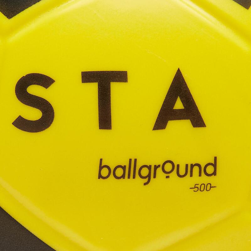 Ballon de football en mousse Ballground 500 T4 jaune et noir