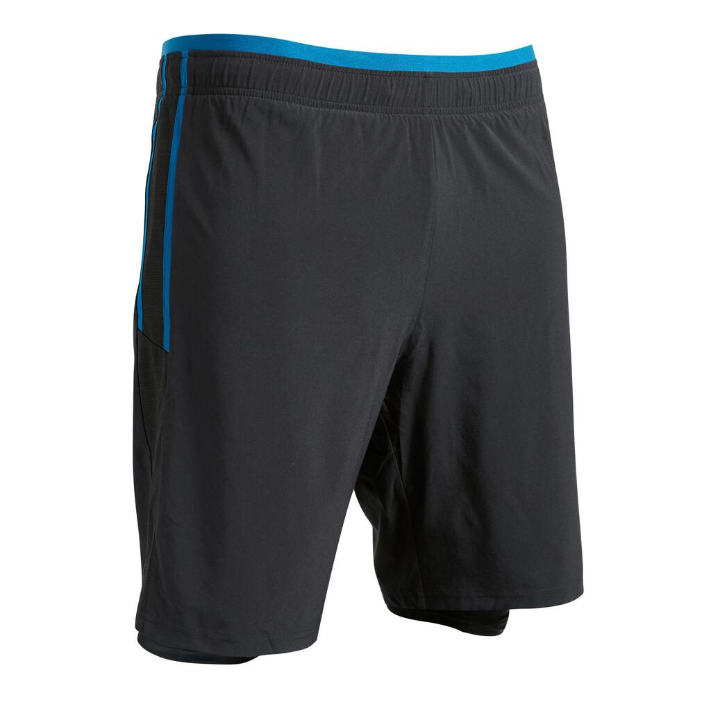 Futbalové šortky TRAXIUM 3 v 1 pre dospelých modré