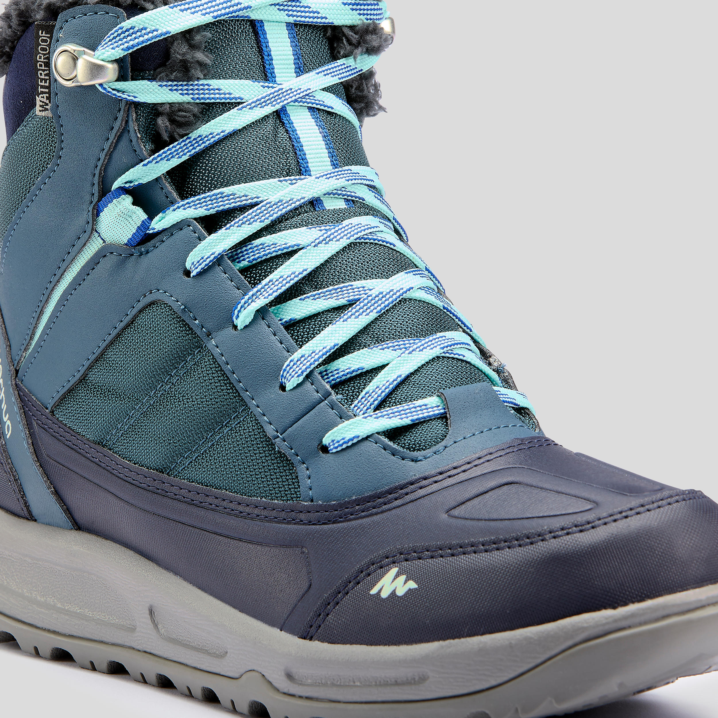 Women’s warm snow hiking boots SH120- mid blue 6/9