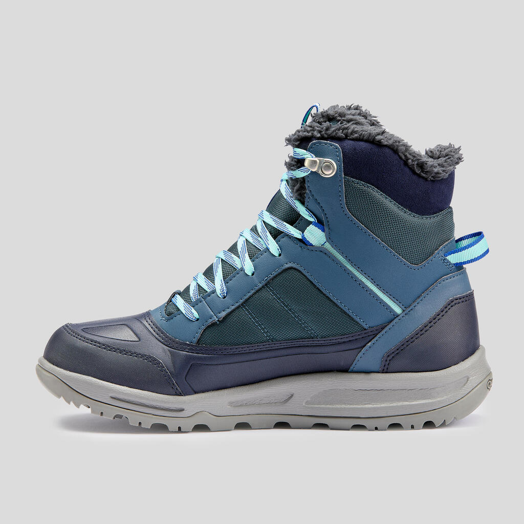 Women’s warm snow hiking boots SH120- mid blue