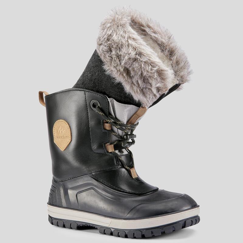 KIDSâ WARM AND WATERPROOF SNOW BOOTS - SH500 X-WARM LEATHER Quechua - Decathlon